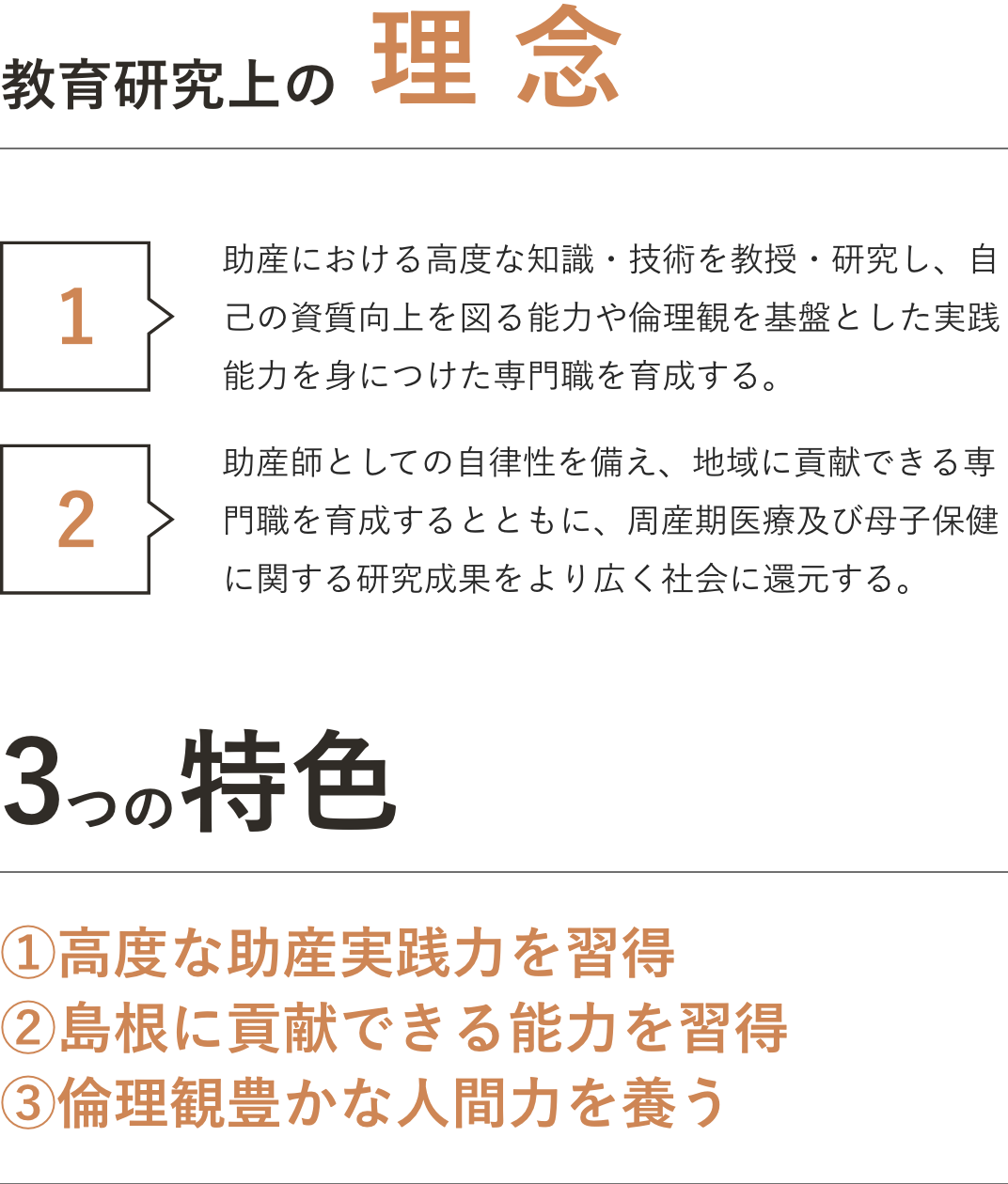 別科助産学専攻 表